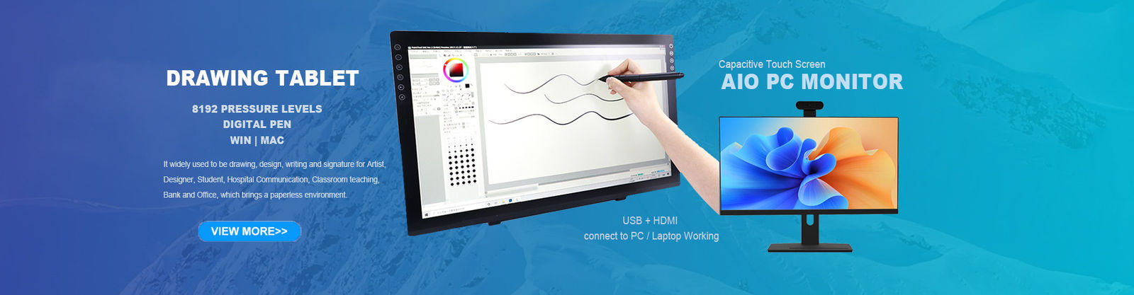 Zeichnender Tablet-Monitor