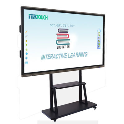 Flat Panel Infrared 10 Points White Board Interactive Touch Screen 13MP Camera