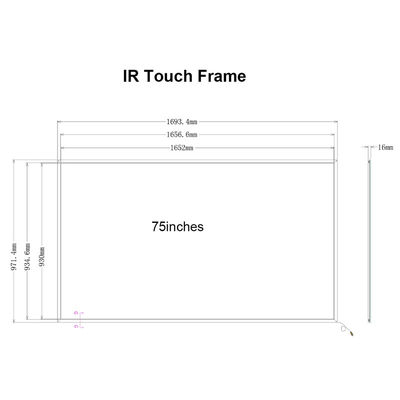 Interactive 75 Inch Infrared Touch Screen Overlay Kits Frame Multi Sizes