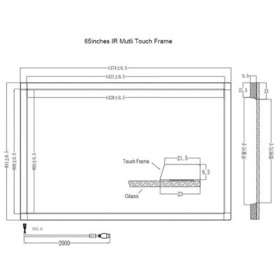 Gesture IR Frame Touch Screen Overlay Kits Smartboard Multitouch 65inch