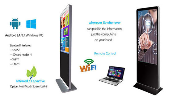 50 Inch Floor Stand Digital Signage Poster 4K UHD Infrared Dual OS