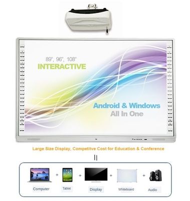 92" 102" Electronic Interactive Whiteboard All In One Board IR Multitouch