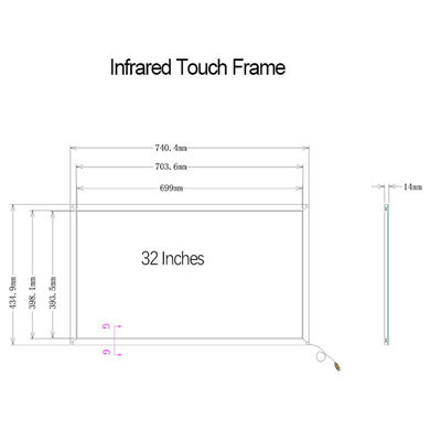 Teaching Infrared Touch Frame 32inch Infrared Multi Touch Screen Overlay ISO