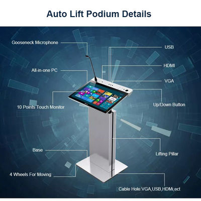 Lectern Podium Touch Screen Monitor Interactive Auto Lift Digital